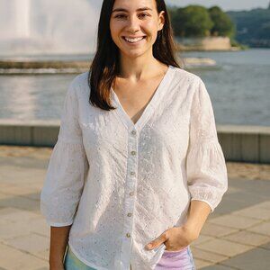 Woman's Blouse J-Jill Buton up xs